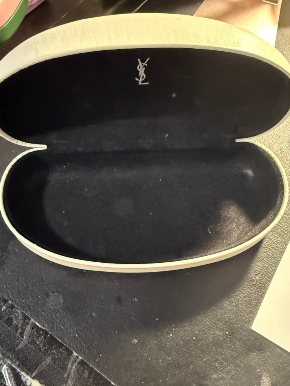 Yves Saint Laurent Cream Sunglasses Case - Picture 2 of 4